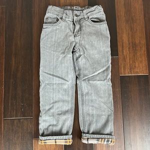 VGUC Faded Glory Flannel lined grey jeans, boys size 6